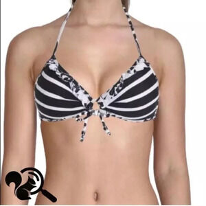 Black and white bikini top